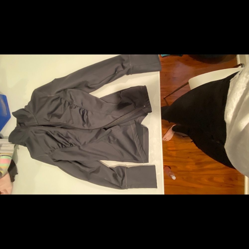 A grey sweatshirt